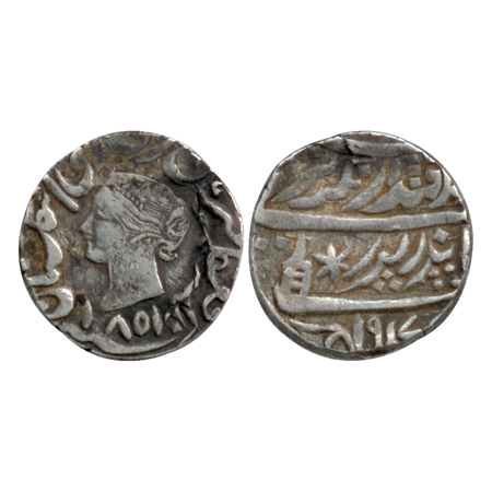 Bharatpur, Jaswant Singh, Silver Rupee, with the name & portrait of Queen Victoria, AD 185