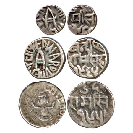 Bundi Silver (3), in the name of Ram Singh and Edward VII, 1x 1/4 Rupee, 2x Rupee. (3 Coin