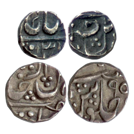 Gwalior (2), Madho Rao (1886-1925 AD), Silver 1/8 Rupee and ¼ Rupee, Ujjain Mint, (KM 240 