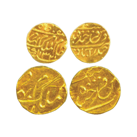 Hyderabad (2), Mir Mahbub Ali Khan II, (1869-1911 AD), Gold 1/16 Ashrafi, AH 1321 (traces 