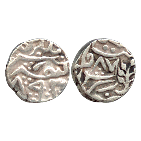 Karauli, Bhanwar Pal, (1886-1927 AD), Silver Rupee, AD (1) 893 / RY 8, Nagri 'Bha' for Bha