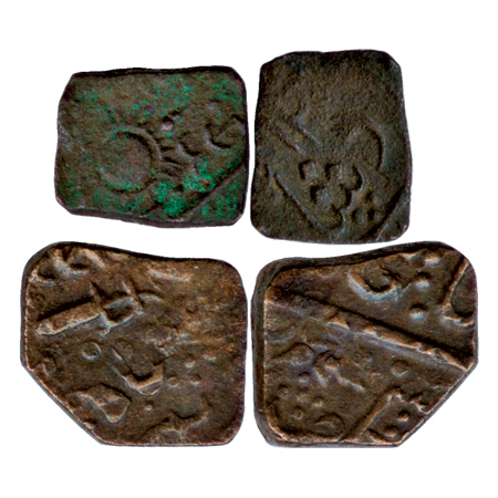 Lunawada (2), Dalel Singh, (1851-1867 AD), Copper ½ Paisa and Paisa. (2 Coins) Very Fine +