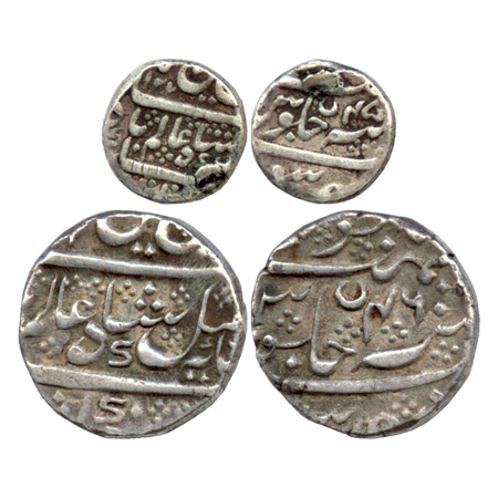 Mysore (2), Silver, Mysore mint, 1/4 Rupee AH1220/RY45 (ex-mount) and 1 Rupee, RY46, both 