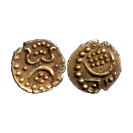 Travancore, Bala Rama Varma I, (1798-1810 AD), Gold ½ Anantaraya (Fanam), 0.19g (KM 2). Ve