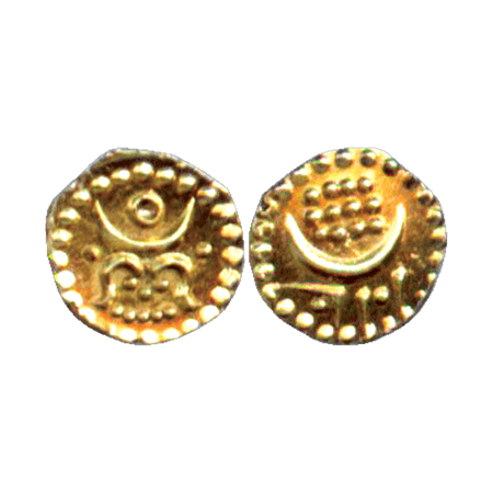 Travancore, Bala Rama Varma I, (1798-1810 AD), Gold Anantaraya (2 Fanam), 0.37g (KM 3). Mi