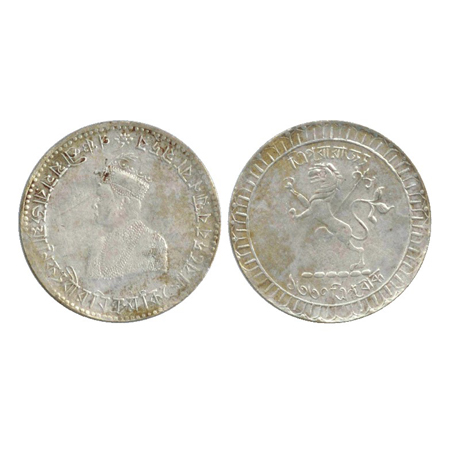 Tripura, Vira Vikram Kishore Manikya, Silver Rupee, TE 1337, (AD 1930), milled edge (KM 40