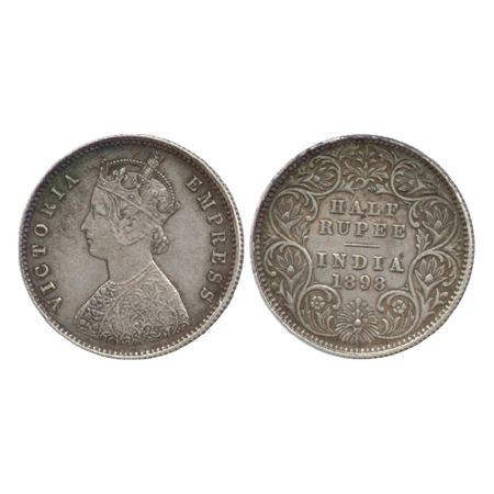 Victoria Empress, Silver ½ Rupee, Calcutta Mint, 1898, A/I/C' incused (PR 281). About Extr