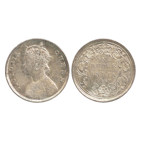 Victoria Queen, Silver Rupee, Bombay Mint, 1862, B/II/2/3, (PR 74). About Extremely Fine, 