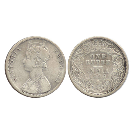 Victoria Empress, Silver Rupee, Calcutta Mint, 1886, C2/I/'C' incused. Unlisted in pridmor