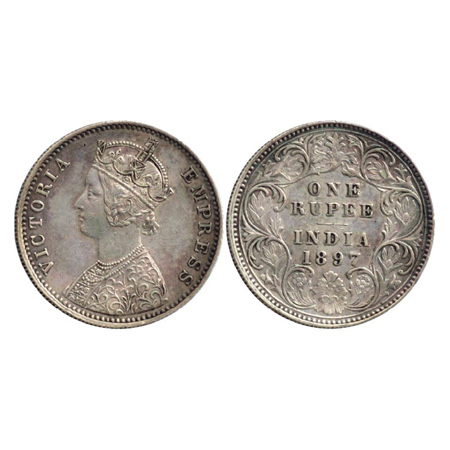 Victoria Empress, Silver Rupee, Calcutta Mint, 1897, C3/I/'C' incused (PR 136). About Extr