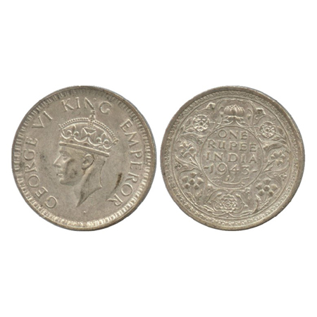 George VI, Silver Rupee, Bombay Mint, 1943, large head, small 3, (PR 242). A UNC.