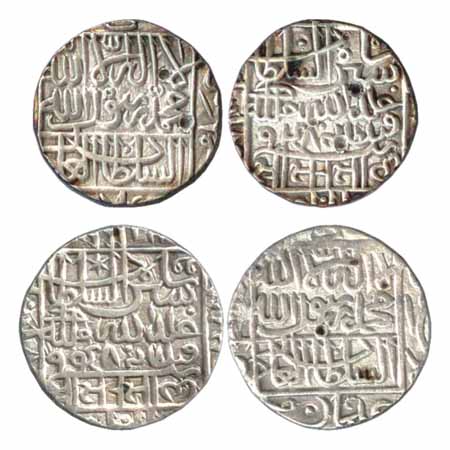 Suris - Sher Shah (1538-1545AD), Silver Rupees (2), Jahanpanah type, AH 948, legends both 