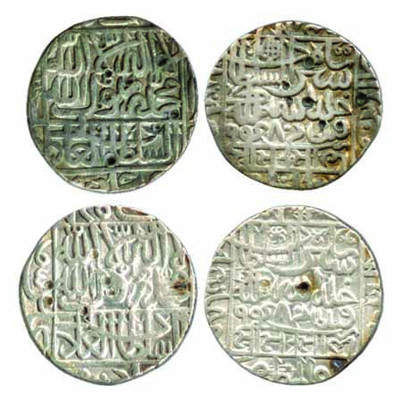 Suris - Sher Shah (1538-1545AD), Silver Rupees (2), Jahanpanah type, AH 948, legends both 
