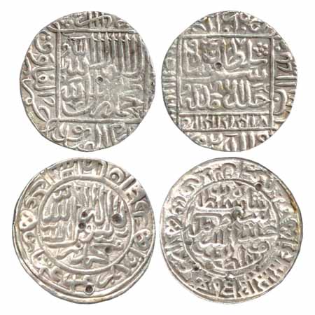 Suris - Sher Shah (1538-1545 AD), Silver Rupees (2), mintless circular areas type, AH 947,