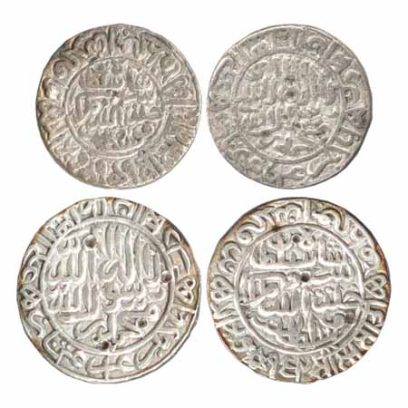 Suris - Sher Shah (1538-1545 AD), Silver Rupees (2), mintless circular areas type, AH 949 