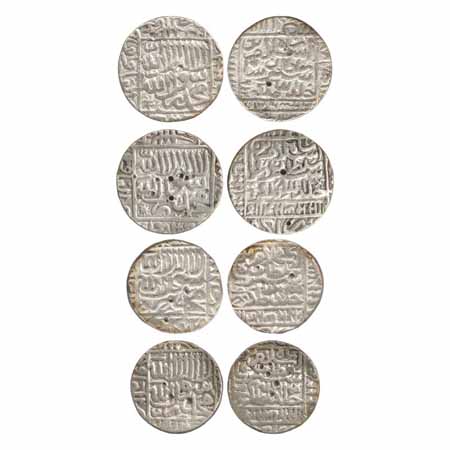 Suris - Islam Shah (1545-1552 AD), Silver Rupee (4), Agra Mint, AH 952, AH 953, AH 957 and