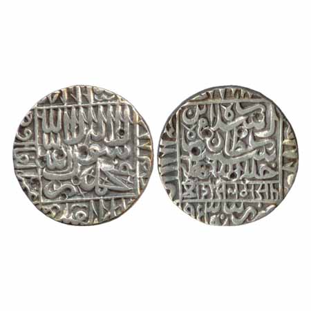 Suris - Islam Shah (1545-1552 AD), Silver Rupee, Biana Mint, AH 953, both side legends wit