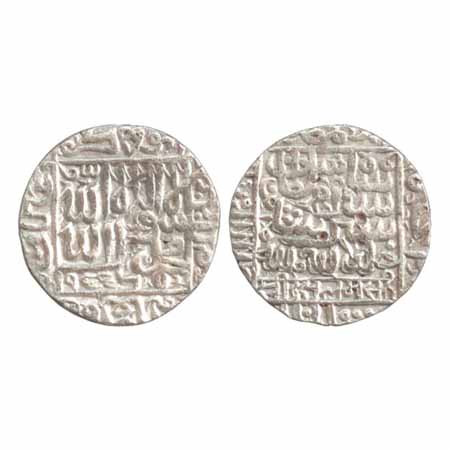 Suris - Islam Shah (1545-1552 AD), Silver Rupee, Chunar Mint, AH 955, both side legends wi