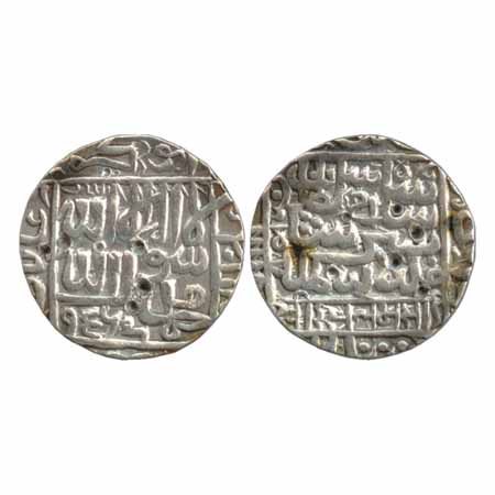 Suris - Islam Shah (1545-1552 AD), Silver Rupee, Chunar Mint, AH 956, both side legends wi