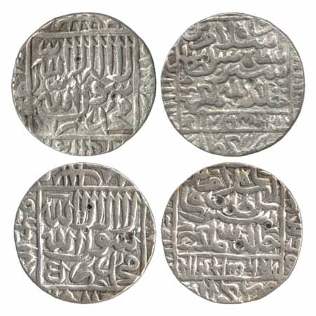 Suris - Islam Shah (1545-1552 AD), Silver Rupee (2), Gwalior Mint, AH 953 and AH 956, both