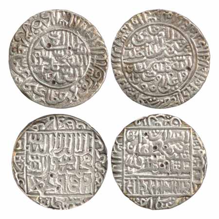 Suris - Islam Shah (1545-1552 AD), Silver Rupee (2), Satgaon Mint, AH 952, both side legen