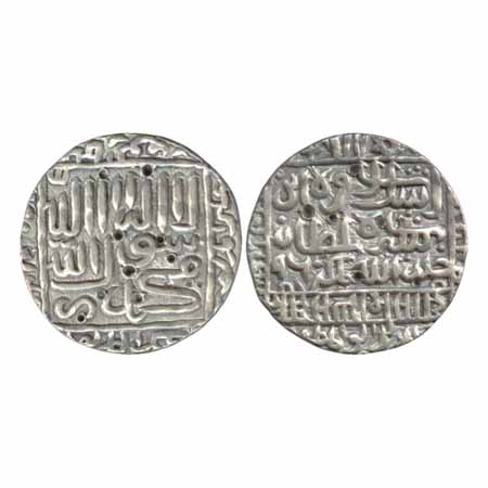 Suris - Islam Shah (1545-1552 AD), Silver Rupee mintless Bengal type, AH 960, both sides l