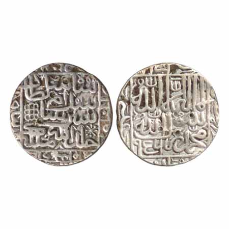 Suris - Islam Shah (1545-1552 AD), Silver Rupee, mint not visible, AH956, not in G&G. Obv: