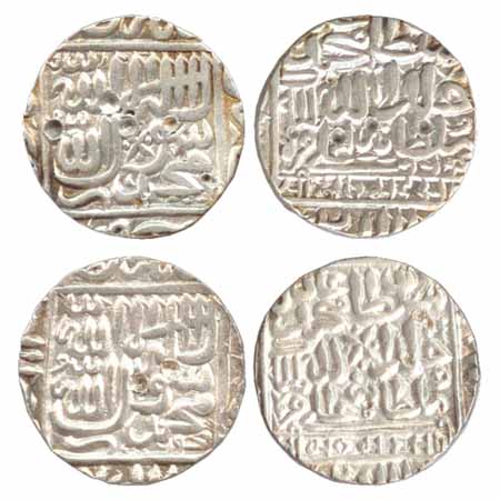 Suris - Muhammad Adil Shah (1552-1556 AD), Silver Rupees (2), Chunar Mint (off flan), AH 9