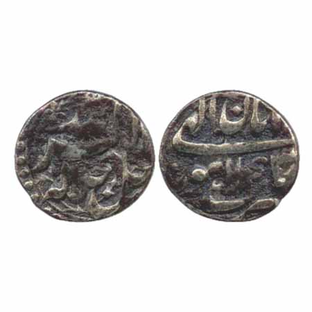 Akbar, Silver ¼ Rupee, Lahore Mint, Aban 43 (KM 58.2). Very Fine, Rare.