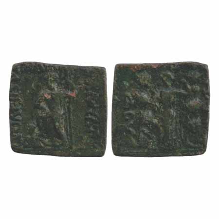 Indo-Scythian, Bronze Coin of Azes (c. 58-20BC), ISCH 77.1, 12.25g. Obv: Greek god Poseido