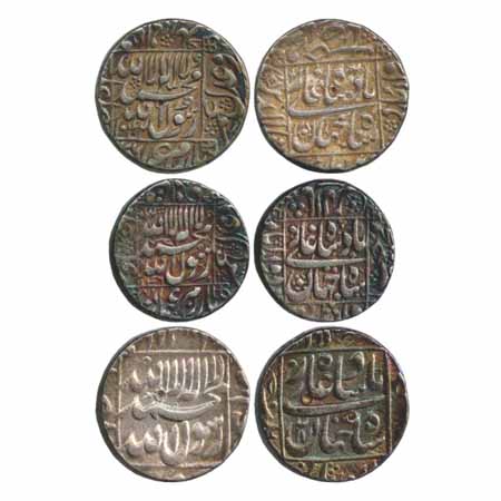 Shah Jahan, Silver Rupees (3), Burhanpur (partly visible) Mint, AH 1042, (KM 235.33), Daul