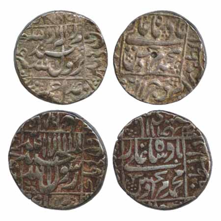 Murad Bakhsh (1658 AD), Silver Rupees (2), Ahmedabad Mint (off flan), AH 1068, (KM 272.1).