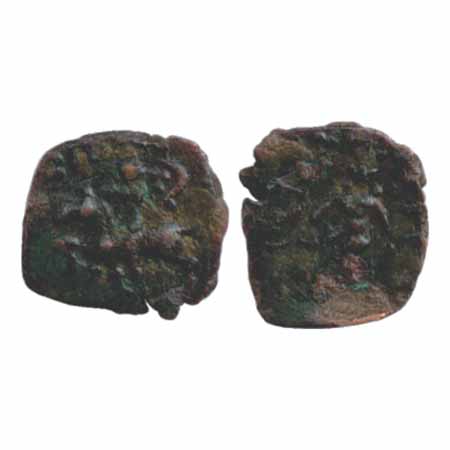 Indo-Parthian Kshatrapas, Copper Coin of Hajatria son of Kharaostes (c. 30AD), ISCH 146.1,