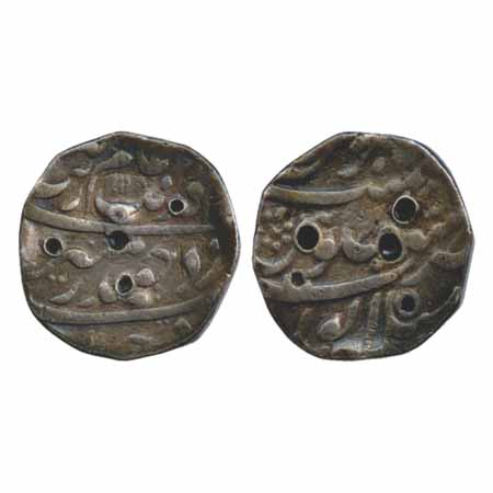 Aurangzeb, Silver Rupee, Mailapur Mint, AH 1118/RY 5X (KM 300.57), both side test mark. Ab