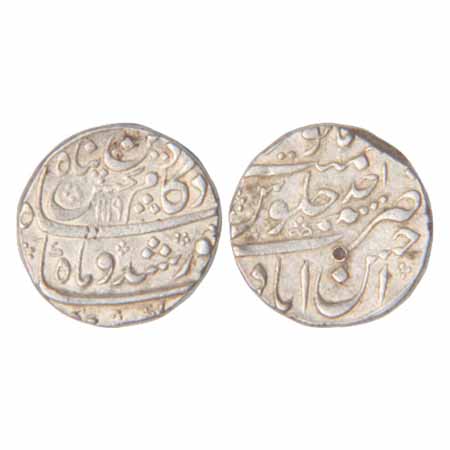 Kam Bakhsh, Silver Rupee, Ahsanabad Mint, Din Panah couplet, AH 1119/RY Ahd (KM 336.1). Ve