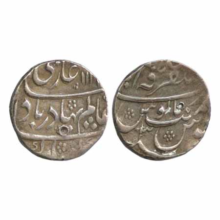 Shah Alam Bahadur, Silver Rupee, Mustaqir-ul-Khilafat Ajmer Mint, AH 112X/RY 3, (KM 348.4)