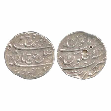 Farrukhsiyar, Silver Rupee, Surat Mint, AH 1128/RY 5, Broad flan, (KM 377.59). Very Fine +