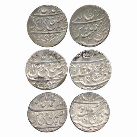 Shah Alam II, Silver Rupees (3), Gokulgarh Mint, struck by Marathas or Raja of Rewari, AH 