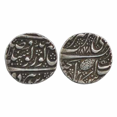 Sikh Empire, Ranjit Singh (1799-1839 AD), Silver Rupee, Amritsar Mint VS 1878 (KM20.1). Ve