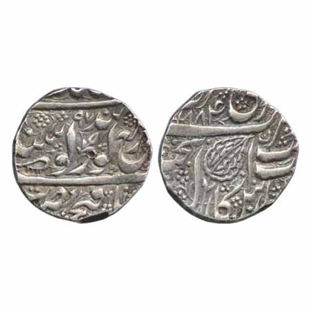 Sikh Empire, Ranjit Singh (1799-1839 AD), Silver Rupee, Amritsar Mint VS 1884, flower mint