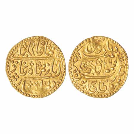 Karauli, Manak Pal (AH 1186-1219; 1772-1804 AD), Nazarana Gold Mohur, 10.75g. AH 1199/RY 2