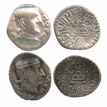 Western Kshatrapa, Rudradaman I, Silver Drachms (2), as Mahakshatrapa ND. Very Fine, Scarc