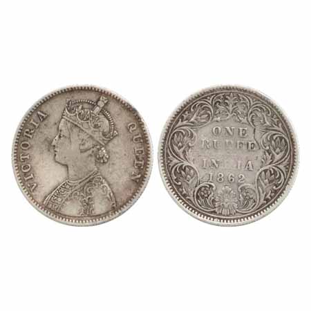 Victoria Queen, Silver Rupee, 1862, Bombay Mint, A/I/0/3, (PR 74A), Very Fine, Extremely R