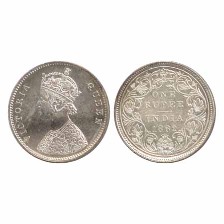 Victoria Queen, Silver Rupee, 1862, Bombay Mint, A/II/0/5, (PR 85). A UNC.
