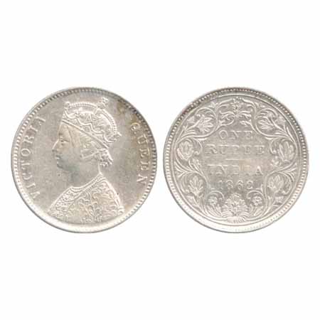 Victoria Queen, Silver Rupee, 1862, Bombay Mint, A/II/0/9, (PR 92). Very Fine +, Very Rare