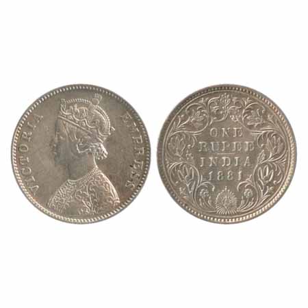 Victoria Empress, Silver Rupee, 1881, Bombay Mint, A3/IV/dot (Unlisted in Pridmore). Very 