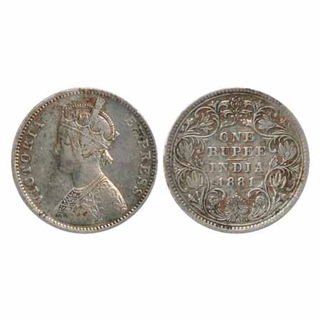 Victoria Empress, Silver Rupee, 1881, Bombay Mint, A3/IV/dot (Unlisted in Pridmore). Very 