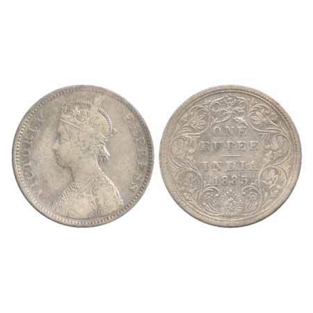 Victoria Empress, Silver Rupee, 1885, Bombay Mint, A3/II(i)/'B' raised top and bottom (Unl