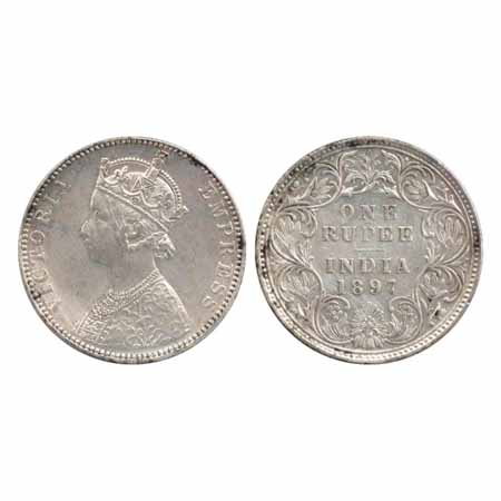 Victoria Empress, Silver Rupee, 1897, Bombay Mint, C2/I/'B' incused (PR 183). Very Fine +,