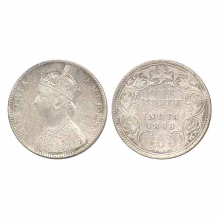 Victoria Empress, Silver Rupee, 1898, Bombay Mint, C2/I/'B' incused traces of '4' seen bel